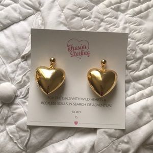 Gold heart earrings, Malibu Mami